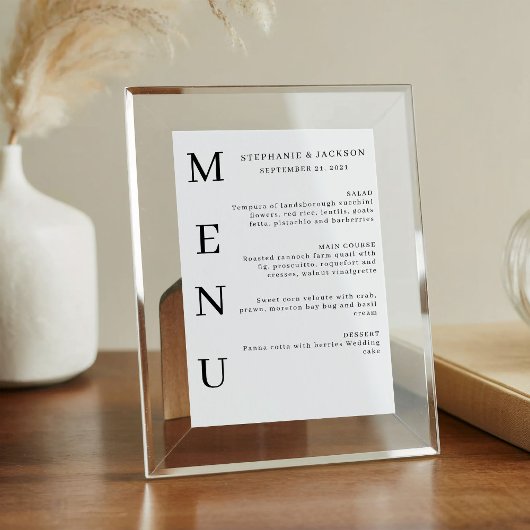 Elegant Calligraphy Classic Wedding Bar Menu Acryl Bord