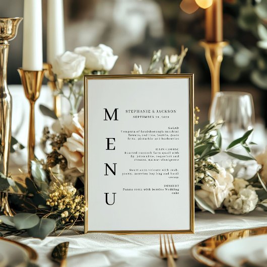 Elegant Calligraphy Classic Wedding Bar Menu Acryl Bord