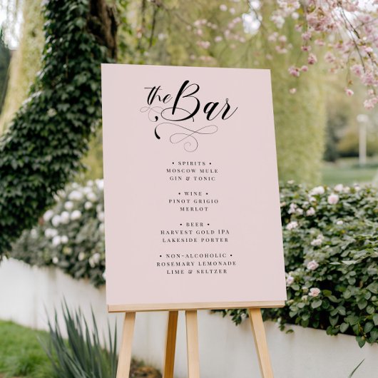Elegant Calligraphy Classic Wedding Bar Menu Poste Poster