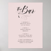 Elegant Calligraphy Classic Wedding Bar Menu Poste Poster (Voorkant)