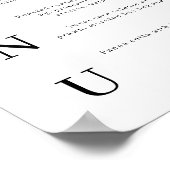 Elegant Calligraphy Classic Wedding Bar Menu Poster (Hoek)