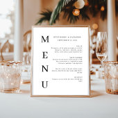 Elegant Calligraphy Classic Wedding Bar Menu Poster