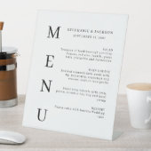 Elegant Calligraphy Classic Wedding Bar Menu Reclamebord Met Voetstuk (Insitu)