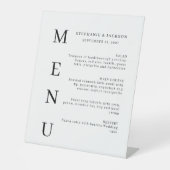 Elegant Calligraphy Classic Wedding Bar Menu Reclamebord Met Voetstuk (Voorkant)