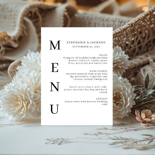 Elegant Calligraphy Classic Wedding Bar Menu Reclamebord Met Voetstuk