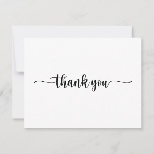 Elegant Calligraphy Classic Wedding Bedankkaart (Voorkant)