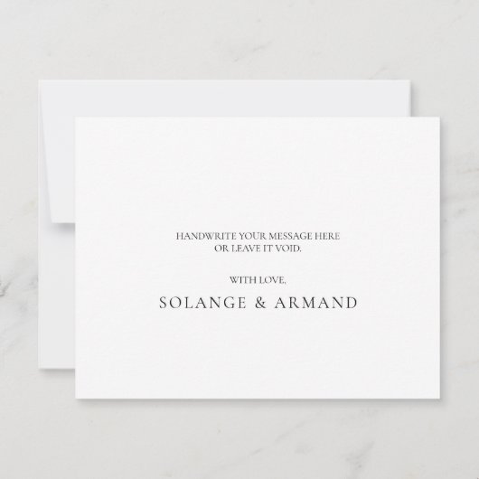 Elegant Calligraphy Classic Wedding Bedankkaart (Achterkant)