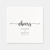 Elegant Calligraphy Classic Wedding Cheers Napkins Servet (Voorkant)