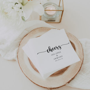 Elegant Calligraphy Classic Wedding Cheers Napkins Servet
