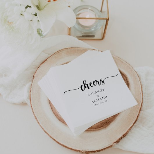 Elegant Calligraphy Classic Wedding Cheers Napkins Servet