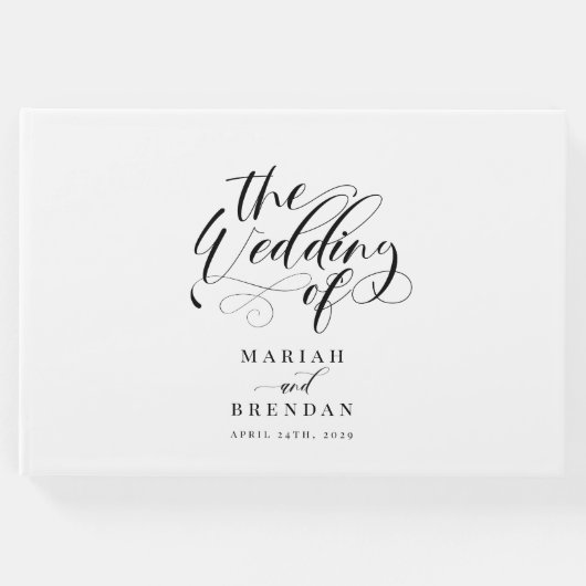 Elegant Calligraphy Classic Wedding Gastenboek (Voorkant)