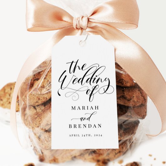 Elegant Calligraphy Classic Wedding Gift Label Cadeaulabel