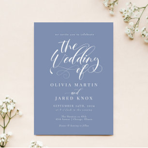 Elegant Calligraphy Classic Wedding Invitation Kaart