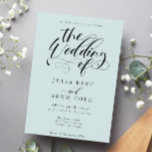 Elegant Calligraphy Classic Wedding Invitation Kaart<br><div class="desc">Elegant Calligraphy Classic Wedding Invitation</div>