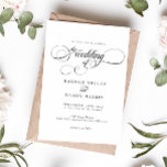 Elegant Calligraphy Classic Wedding Invitation Kaart<br><div class="desc">Elegant Calligraphy Classic Wedding Invitation</div>