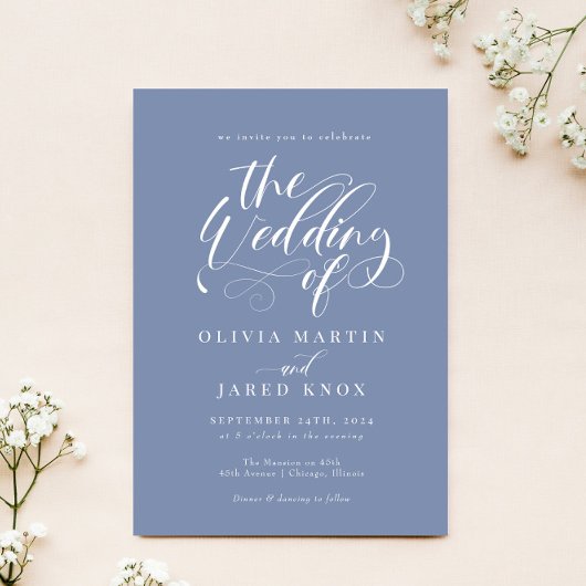 Elegant Calligraphy Classic Wedding Invitation Kaart