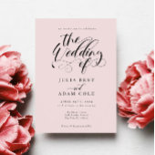 Elegant Calligraphy Classic Wedding Invitation Kaart