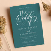 Elegant Calligraphy Classic Wedding Invitation Kaart