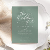 Elegant Calligraphy Classic Wedding Invitation Kaart