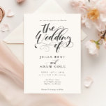 Elegant Calligraphy Classic Wedding Invitation Kaart<br><div class="desc">Elegant Calligraphy Classic Wedding Invitation</div>