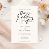 Elegant Calligraphy Classic Wedding Invitation Kaart