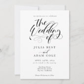 Elegant Calligraphy Classic Wedding Invitation Kaart (Voorkant)