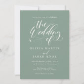 Elegant Calligraphy Classic Wedding Invitation Kaart (Voorkant)