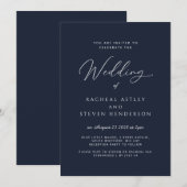 Elegant Calligraphy Classic Wedding Invitation Kaart (Voorkant / Achterkant)