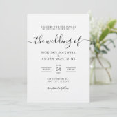 Elegant Calligraphy Classic Wedding Kaart (Staand voorkant)