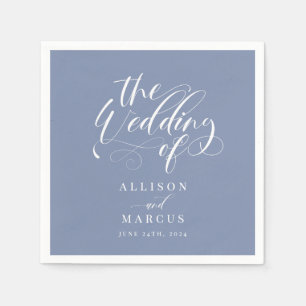 Elegant Calligraphy Classic Wedding Napkins Servet