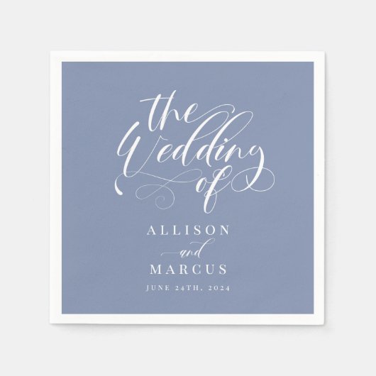 Elegant Calligraphy Classic Wedding Napkins Servet (Voorkant)