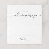Elegant Calligraphy Classic Wedding Plaatskaartje (Buitenkant ongevouwen)