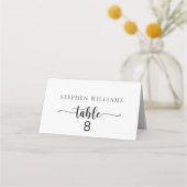 Elegant Calligraphy Classic Wedding Place Card Plaatskaartje (Voorkant)