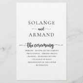 Elegant Calligraphy Classic Wedding Program (Voorkant)