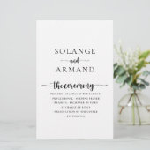 Elegant Calligraphy Classic Wedding Program (Staand voorkant)