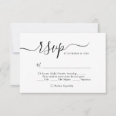 Elegant Calligraphy Classic Wedding RSVP Kaartje (Voorkant)