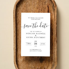 Elegant Calligraphy Classic Wedding Save The Date