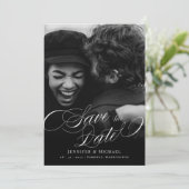 Elegant Calligraphy Classic Wedding Save the Date (Staand voorkant)