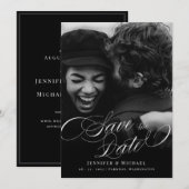 Elegant Calligraphy Classic Wedding Save the Date (Voorkant / Achterkant)