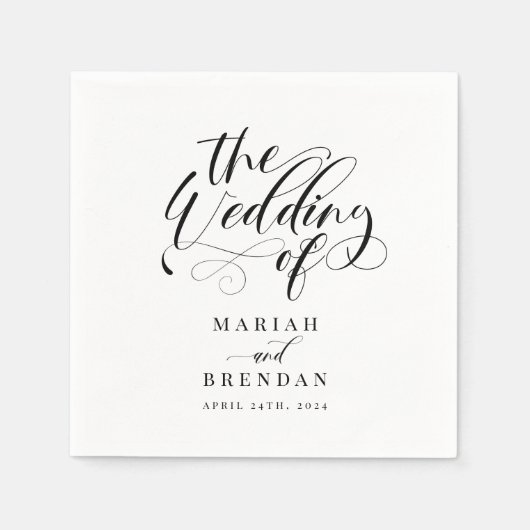 Elegant Calligraphy Classic Wedding Servet (Voorkant)