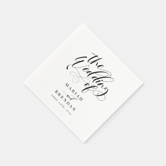 Elegant Calligraphy Classic Wedding Servet (Hoek)