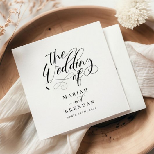 Elegant Calligraphy Classic Wedding Servet