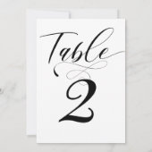 Elegant Calligraphy Classic Wedding Table Number Kaart (Achterkant)