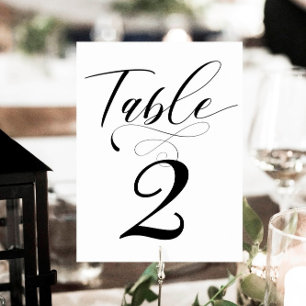 Elegant Calligraphy Classic Wedding Table Number Kaart