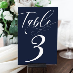 Elegant Calligraphy Classic Wedding Table Number Kaart