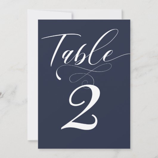 Elegant Calligraphy Classic Wedding Table Number Kaart (Voorkant)
