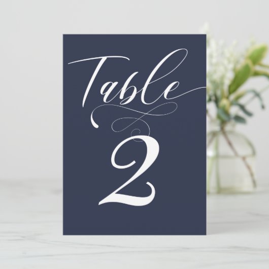 Elegant Calligraphy Classic Wedding Table Number Kaart (Staand voorkant)