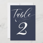 Elegant Calligraphy Classic Wedding Table Number Kaart (Achterkant)