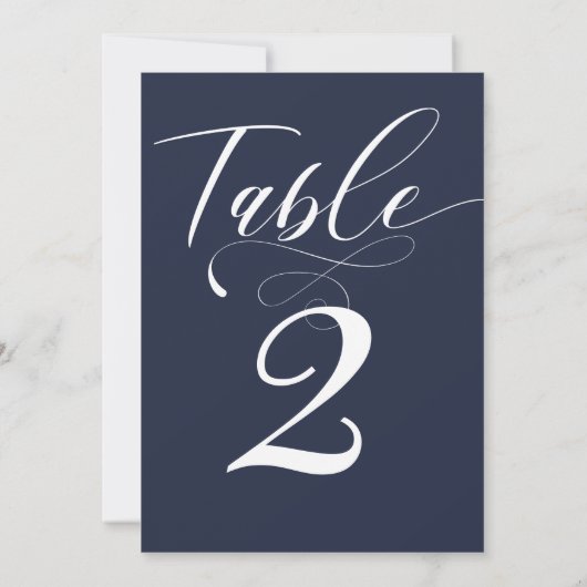 Elegant Calligraphy Classic Wedding Table Number Kaart (Achterkant)