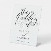 Elegant Calligraphy Classic Wedding Welcome Reclamebord Met Voetstuk (Voorkant)